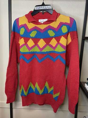 Coloured Cable Knit Sweater × Rare × Vintage 90s c