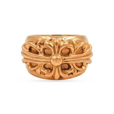 Chrome Hearts Original 22k Gold Ring With Floral … - image 1