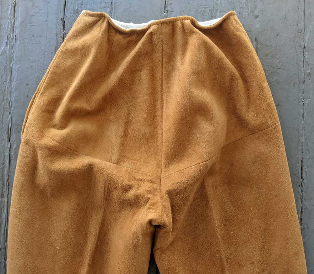 1960's Suede Leather Side Zip Trousers - 25 26 27… - image 6