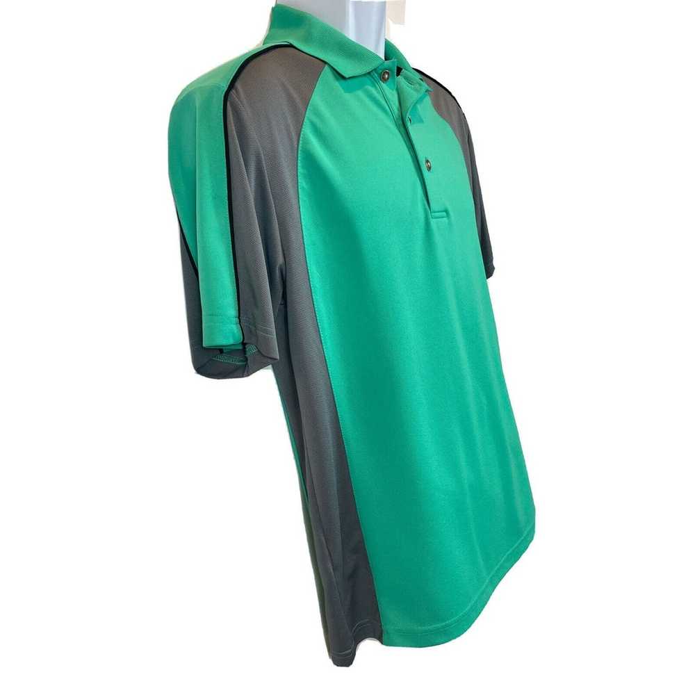 Grand Slam Golf Air Flow Green/Gray Polo Short Sl… - image 1