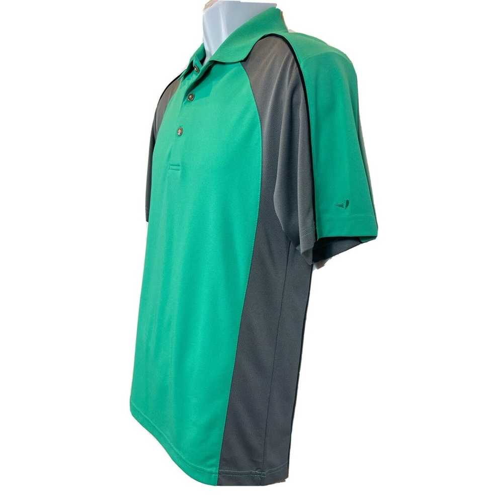 Grand Slam Golf Air Flow Green/Gray Polo Short Sl… - image 2