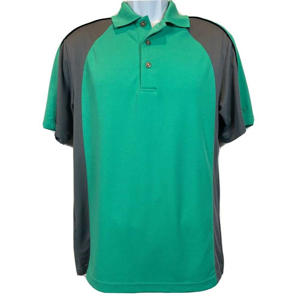 Grand Slam Golf Air Flow Green/Gray Polo Short Sl… - image 3