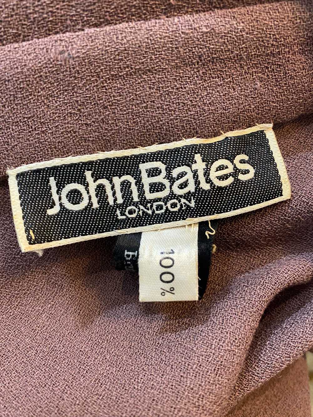 John Bates 70s Mauve Moss Crepe Swing Jacket/Blou… - image 4
