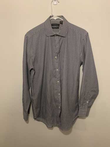 Versace Blue striped cotton button up - image 1