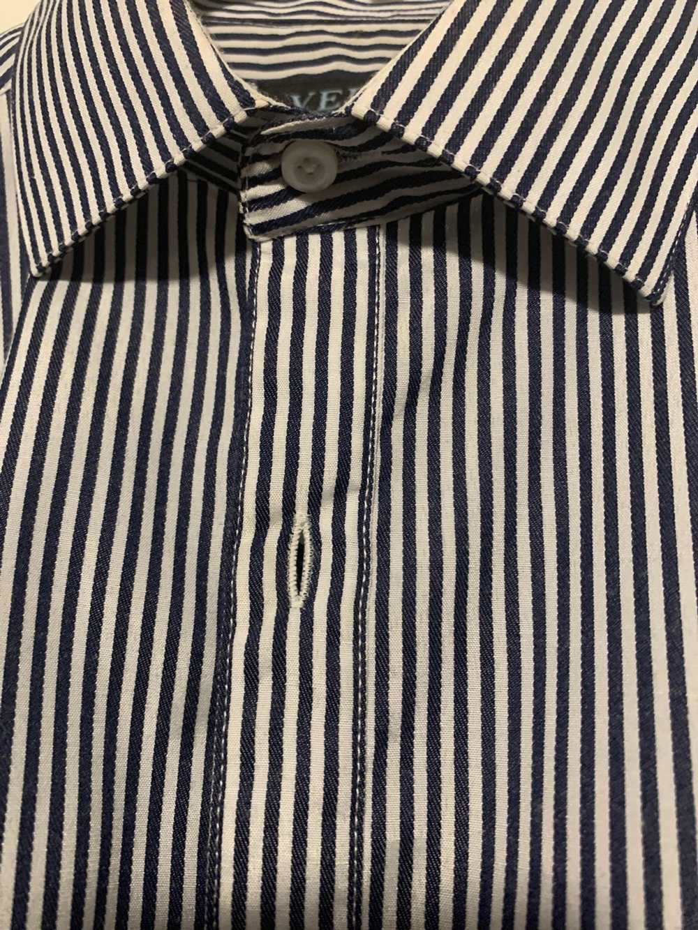 Versace Blue striped cotton button up - image 4