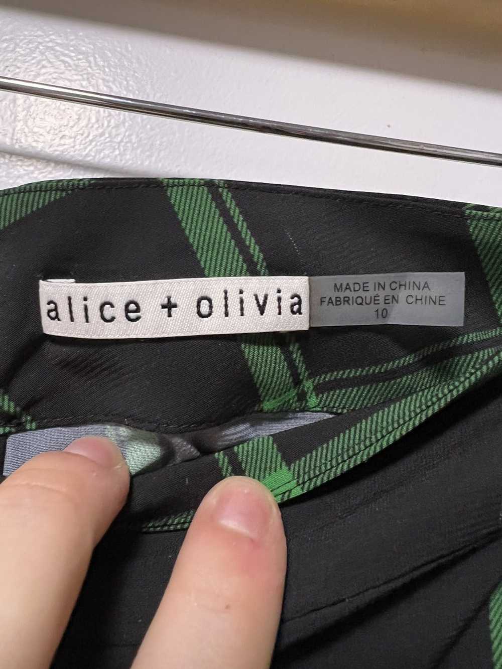 Other Alice + Olivia black and green plaid flare … - image 3