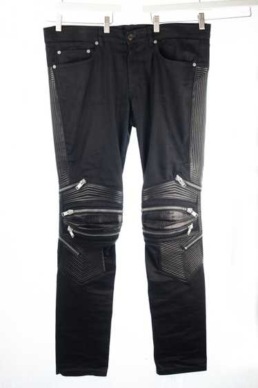 Leather Zip Biker Denim