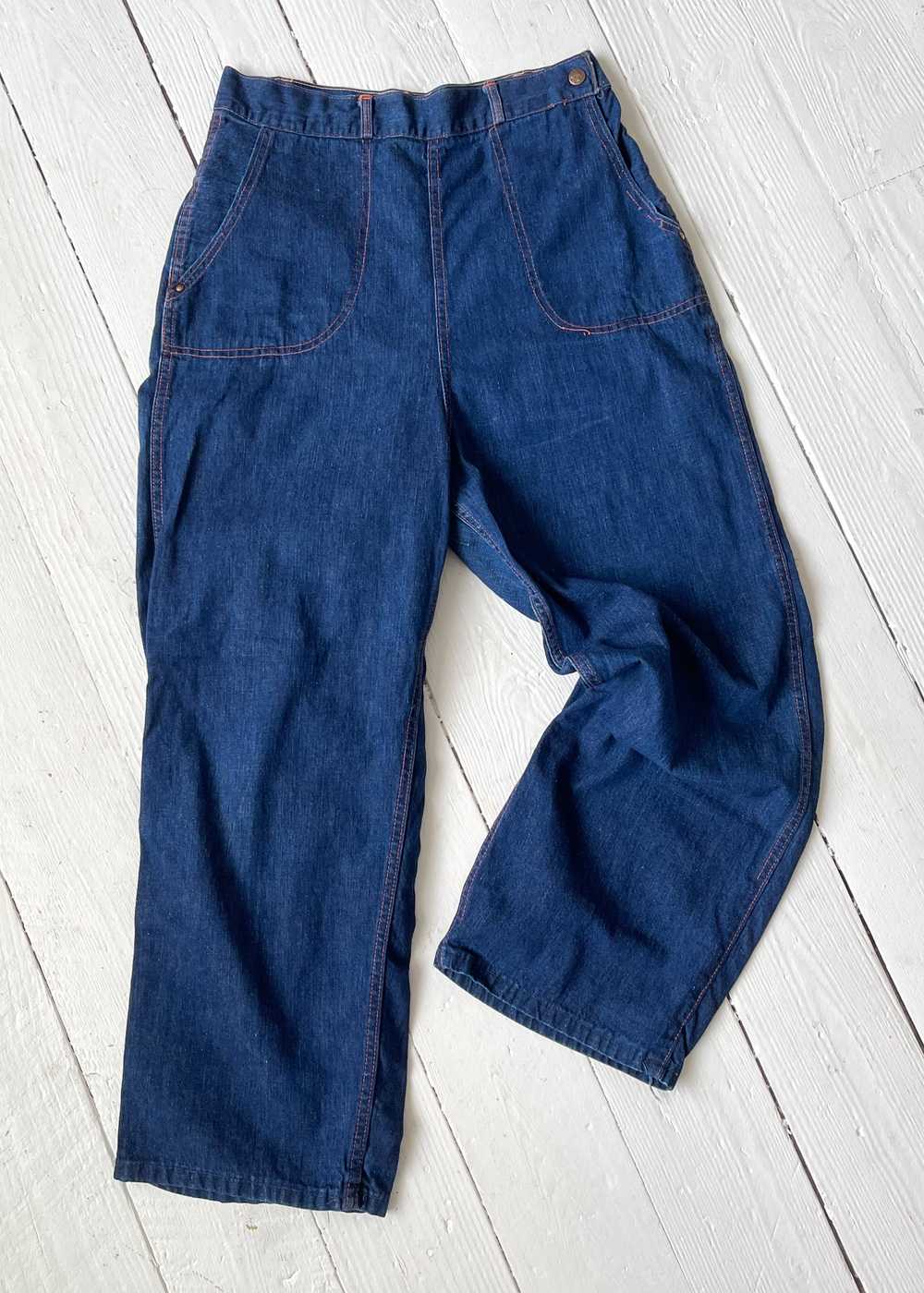 Vintage 1950s Side Zip Jeans - image 1