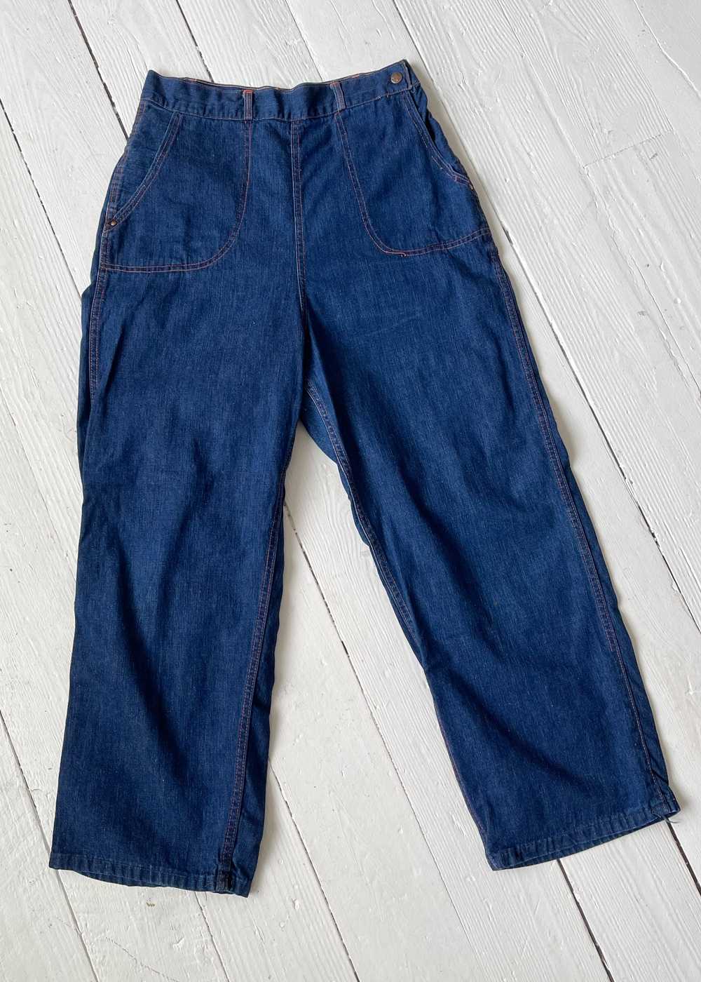 Vintage 1950s Side Zip Jeans - image 3