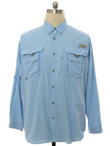 Columbia PFG Men's Medium Blue Vented Fly Fishing Shirt Long Sleeve Button  Down