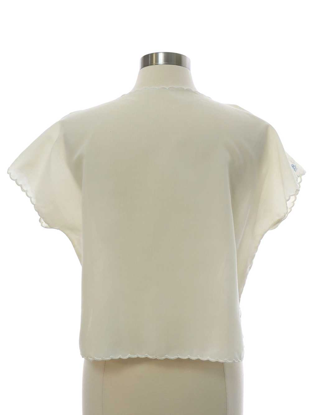 1980's Womens Sheer Embroidered Shirt - image 3