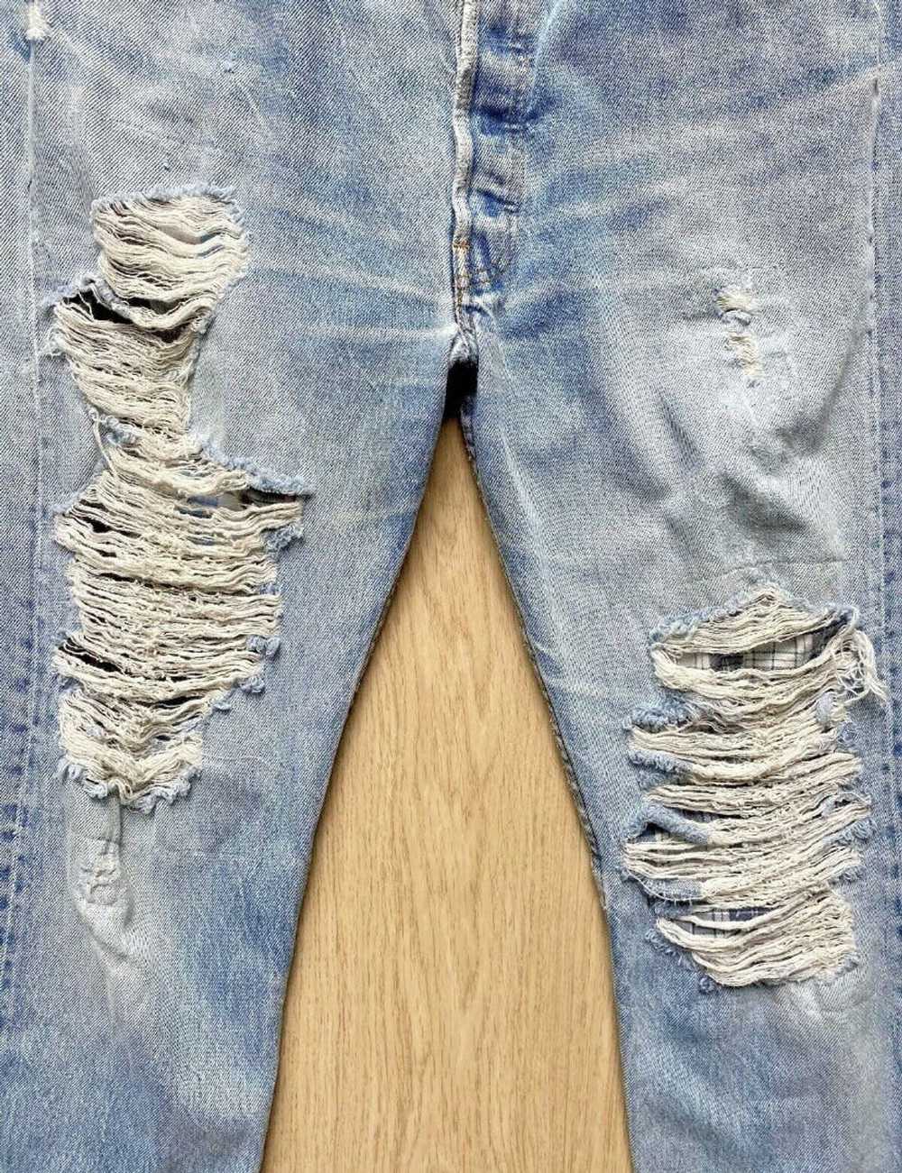 Levi's VTG 80s 1980s LEVI'S 501 Thrashed Jeans 33… - image 3