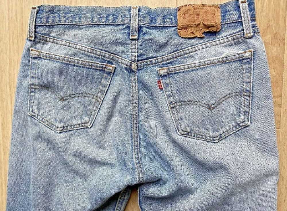 Levi's VTG 80s 1980s LEVI'S 501 Thrashed Jeans 33… - image 4