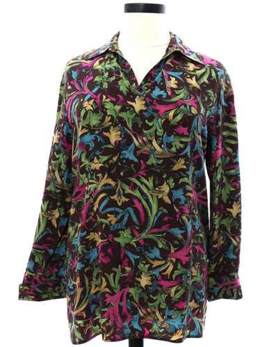 1990's Womens Silk French Cuff Hippie Style Tunic 