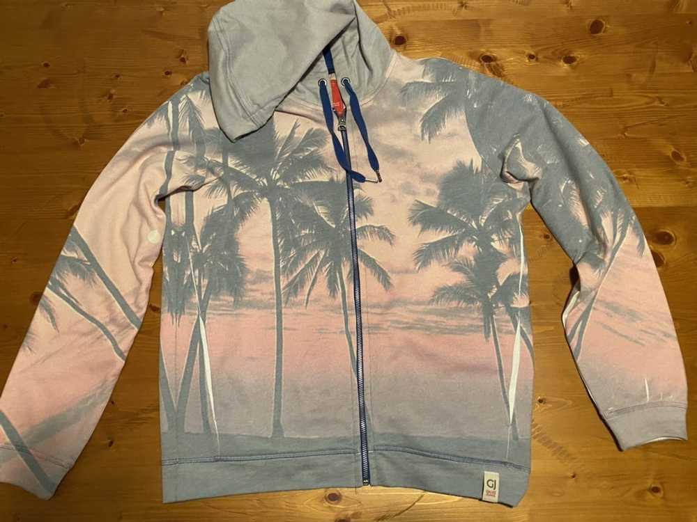 Other Gaudi Jeans Hoodie Pink Blue Palm Trees - image 1