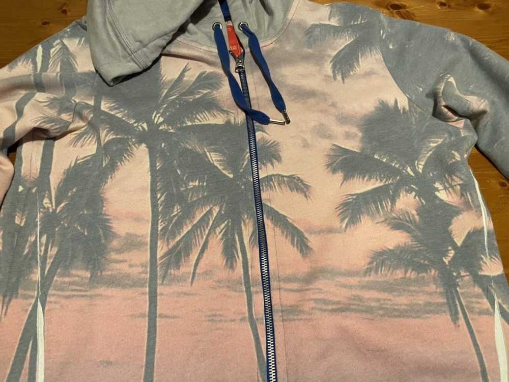 Other Gaudi Jeans Hoodie Pink Blue Palm Trees - image 3