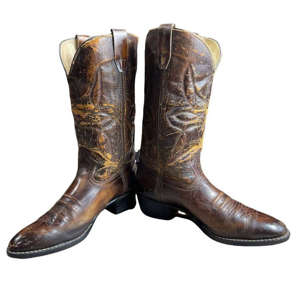 Other × Vintage Cowboy Brown boots distress - image 3