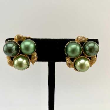 1960s Faux Pearl Earrings - image 1