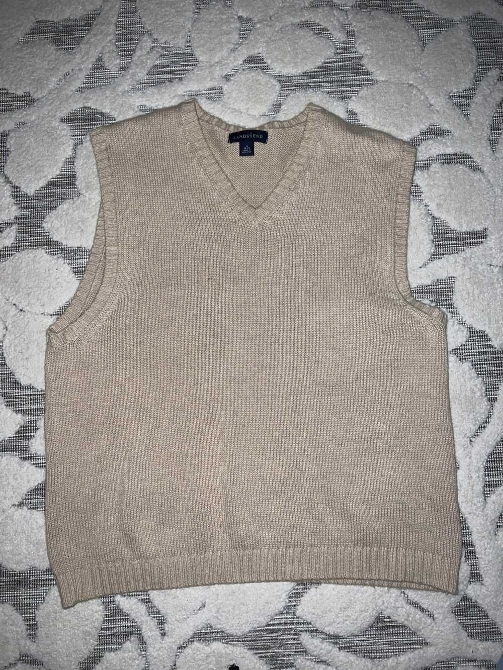 Vintage Cream color cut off best knitted - image 1