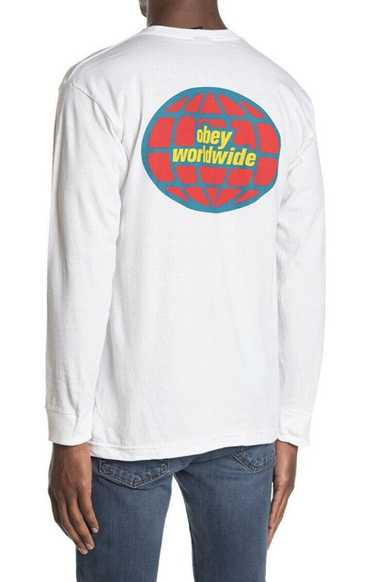 Obey OBEY White T-shirt Logo Global Worldwide box 