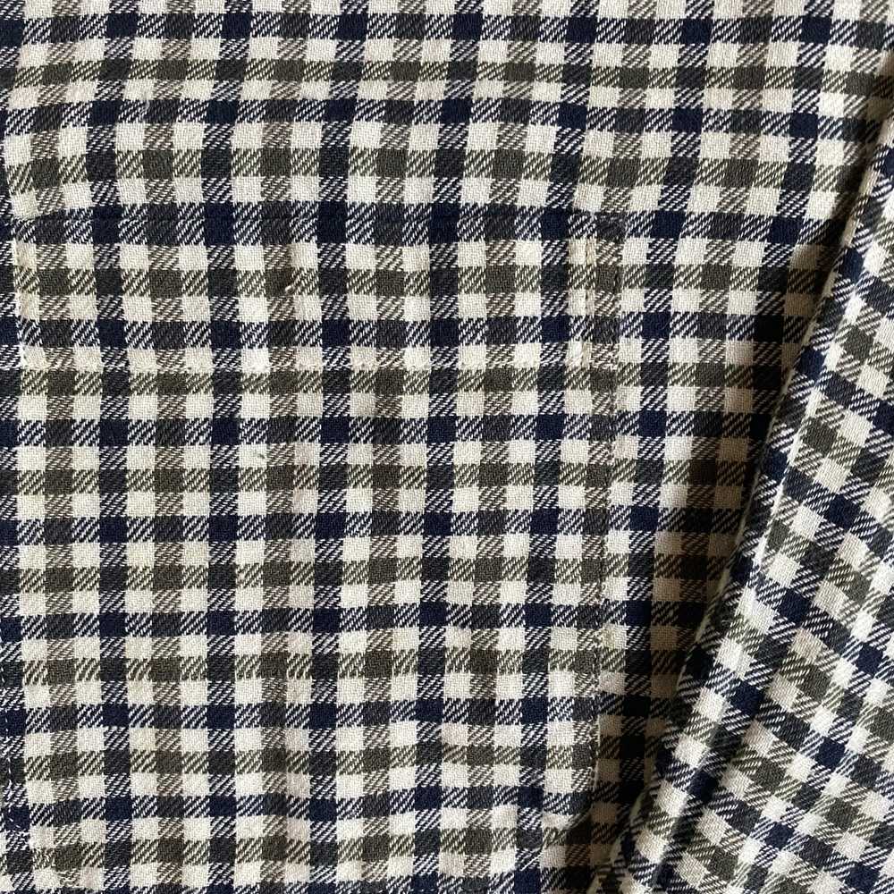 Flannel × Other Vintage Olive and Cream Gingham P… - image 5