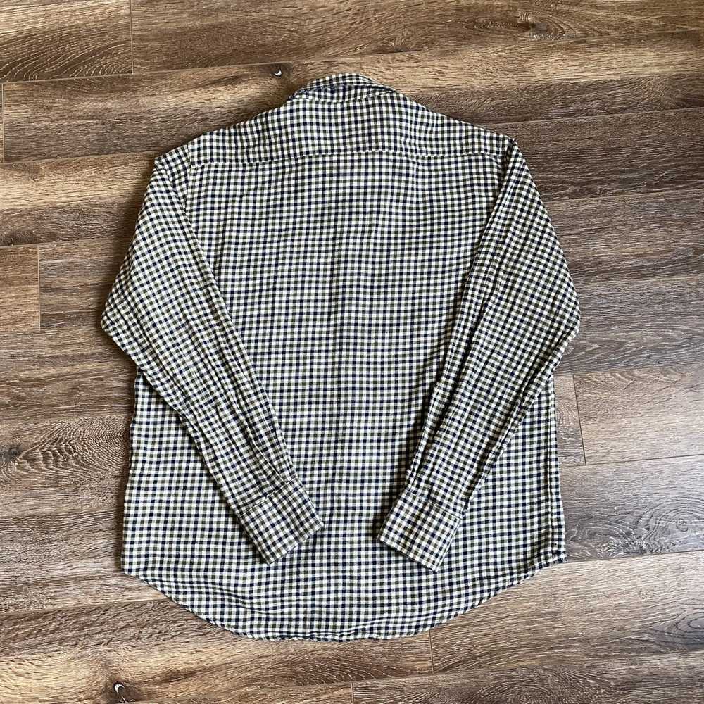 Flannel × Other Vintage Olive and Cream Gingham P… - image 6