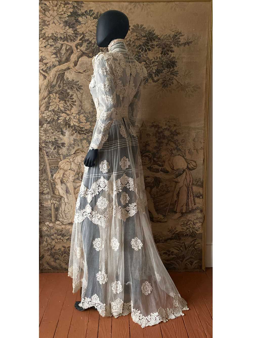 Antique Edwardian Circa 1912 Lace & Net Gown - image 5