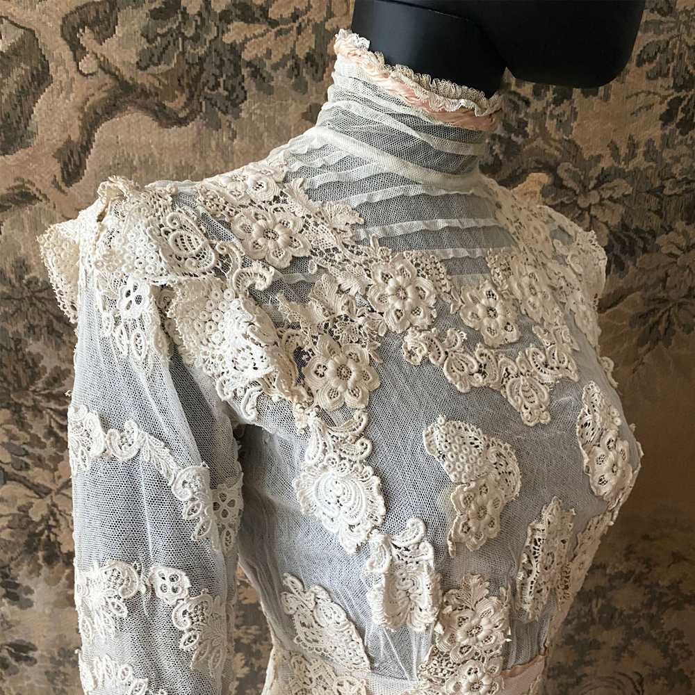 Antique Edwardian Circa 1912 Lace & Net Gown - image 8