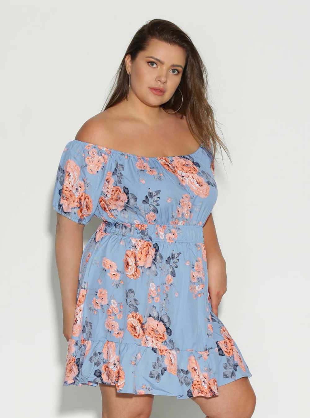 Bloomchic Baby Blue Off-the-Shoulder Mini Dress w… - image 2