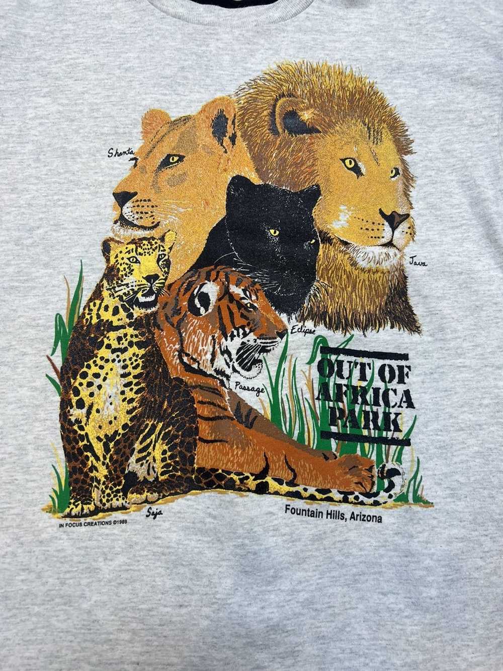 Vintage 1989 Out of Africa Park zoo tee Large - image 2