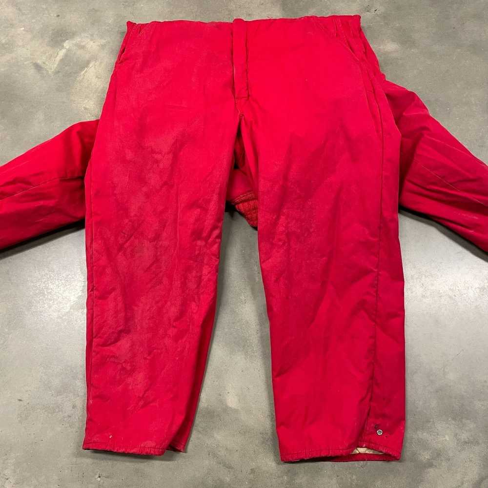 Vintage 50s Quilted Insulated Red Coverall Jumpsu… - image 11