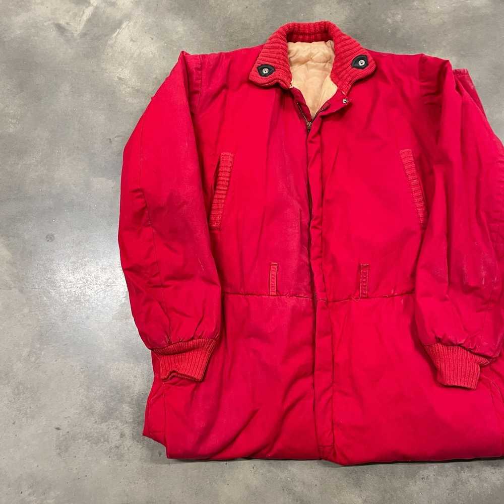 Vintage 50s Quilted Insulated Red Coverall Jumpsu… - image 4