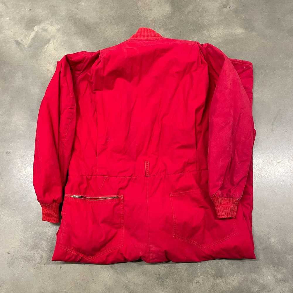 Vintage 50s Quilted Insulated Red Coverall Jumpsu… - image 8