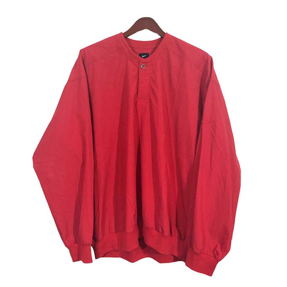 Nike NIKE Button Up Red Sweatshirt Size L - image 1