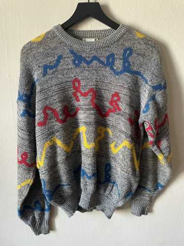 Made In Usa × Vintage Vintage Knit Sweater Abstrac
