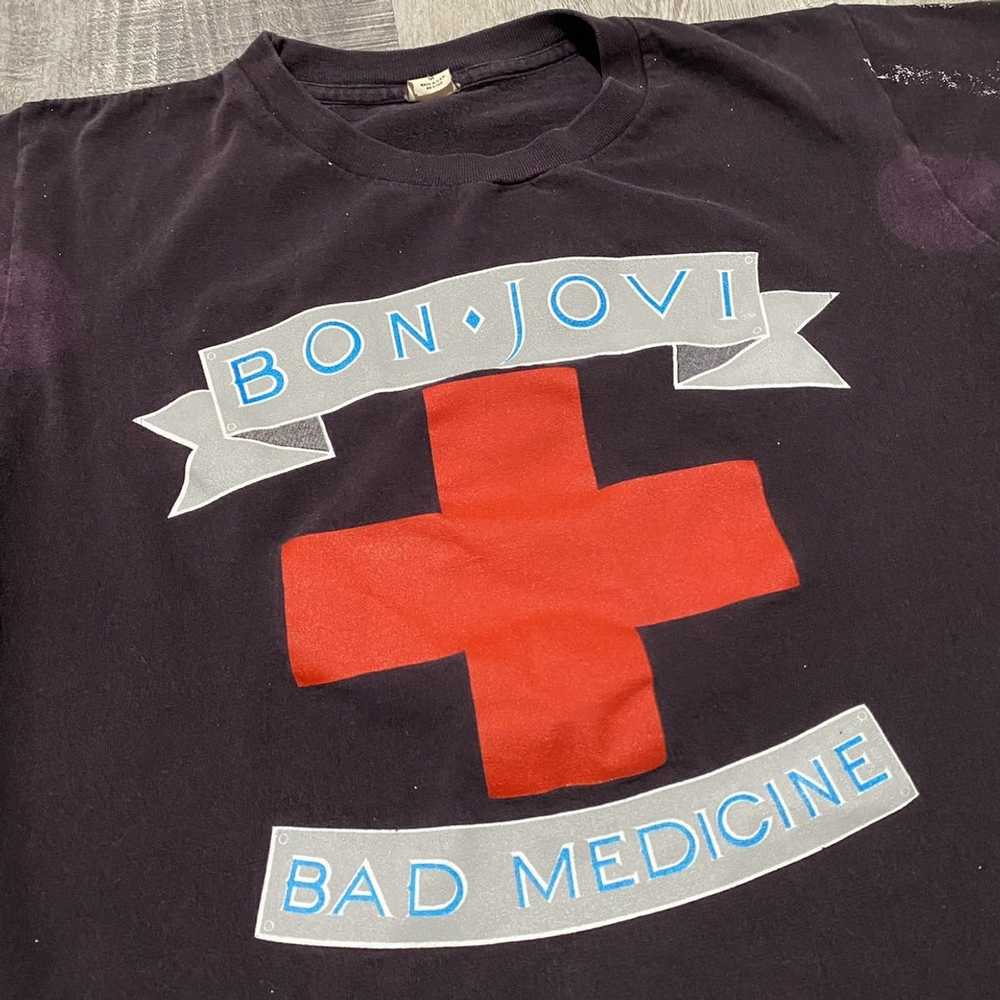 Band Tees × Rare × Vintage Vintage Bon Jovi Bad M… - image 3