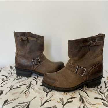 Frye Frye Distressed Buckle Moto Boot