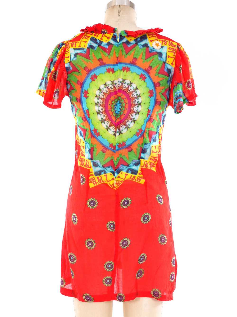 WLT Psychedelic Printed Gauze Mini Dress - image 4