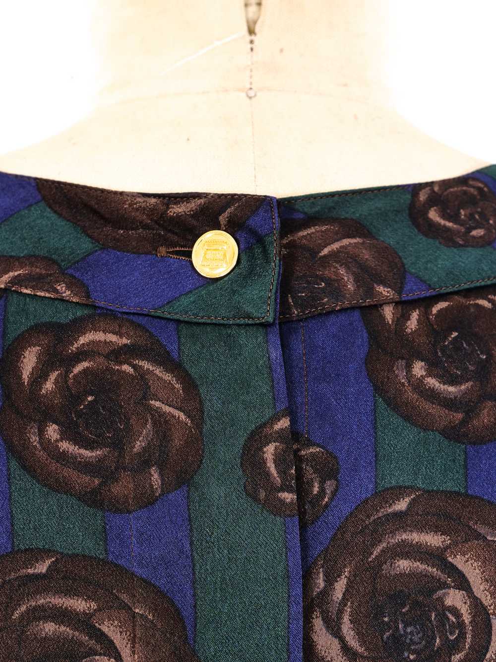 Chanel Rose Printed Silk Blouse - image 5