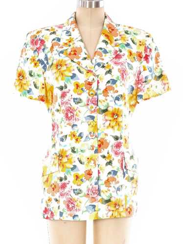 Christian Dior Floral Short Sleeve Jacket