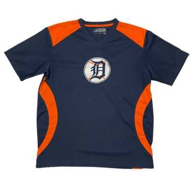Dynasty Mens Size L Gray Blue Orange Baseball Jersey Shirt MLB Detroit Tigers S/S