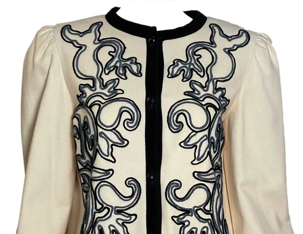 Lanvin Couture 80s Ivory Wool Jacket with Soutache - image 4