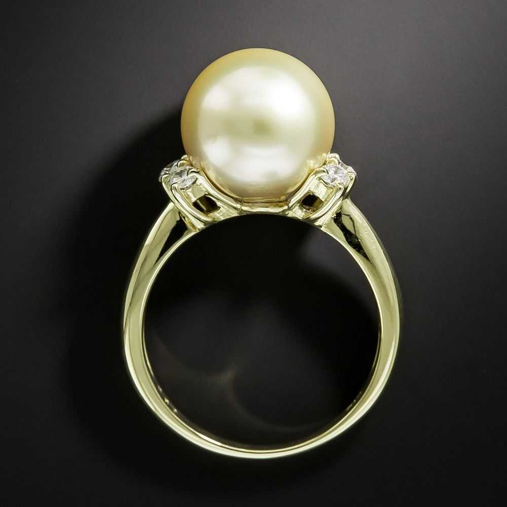 Golden Pearl and Diamond Ring - image 3