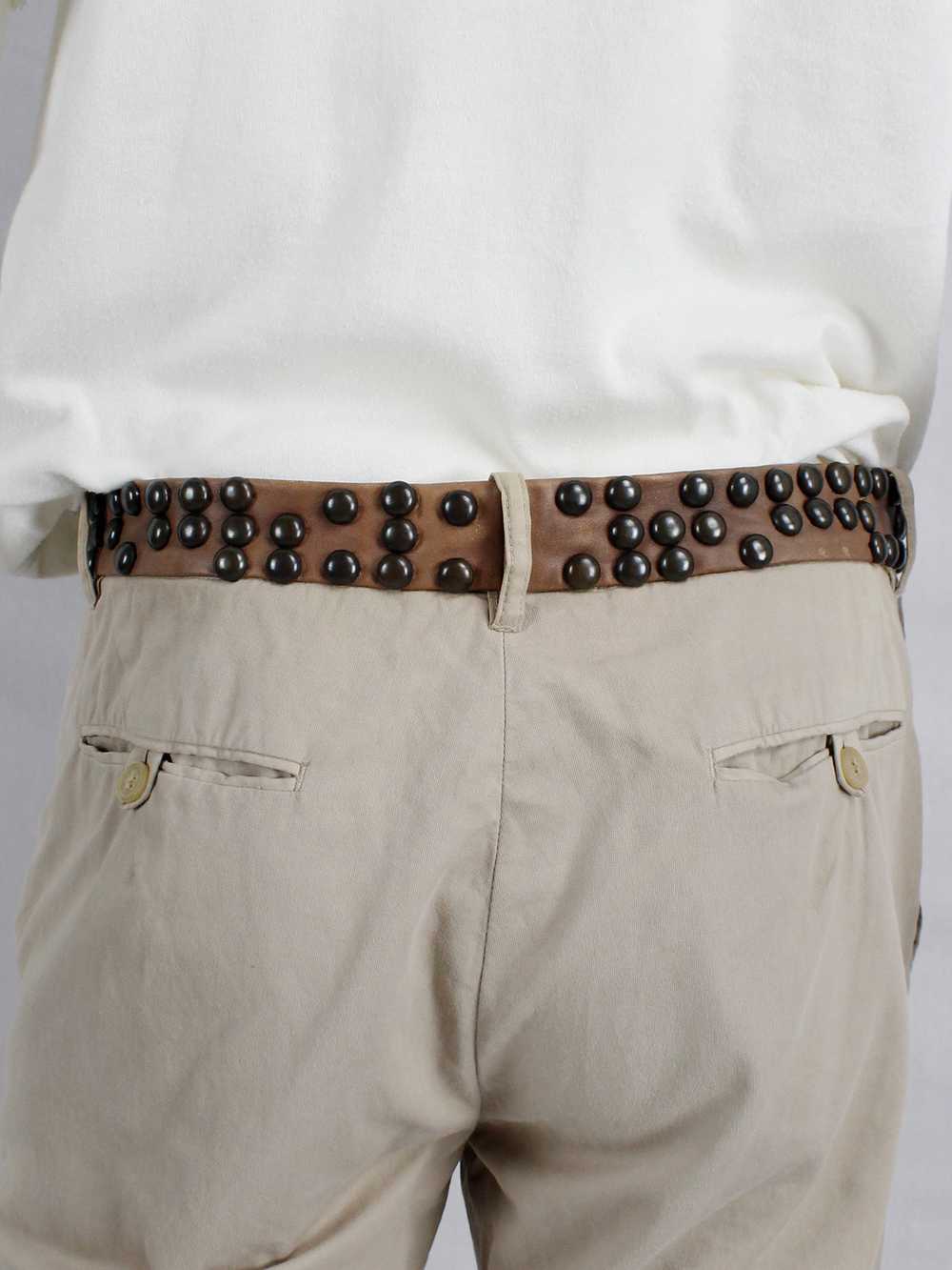 Maison Martin Margiela beige trousers with brown … - image 6