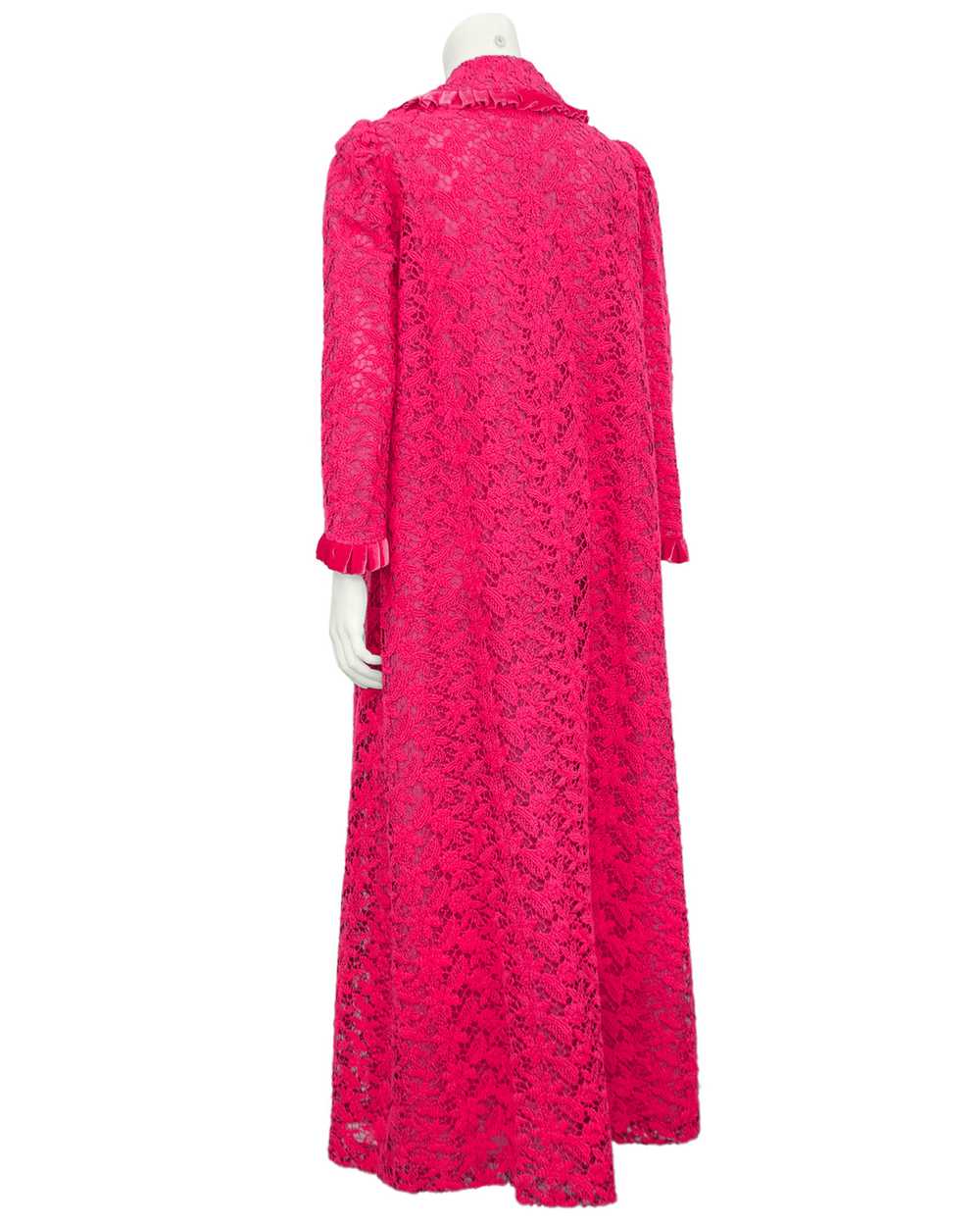 Hot Pink Lace Duster with Velvet Trim - image 2