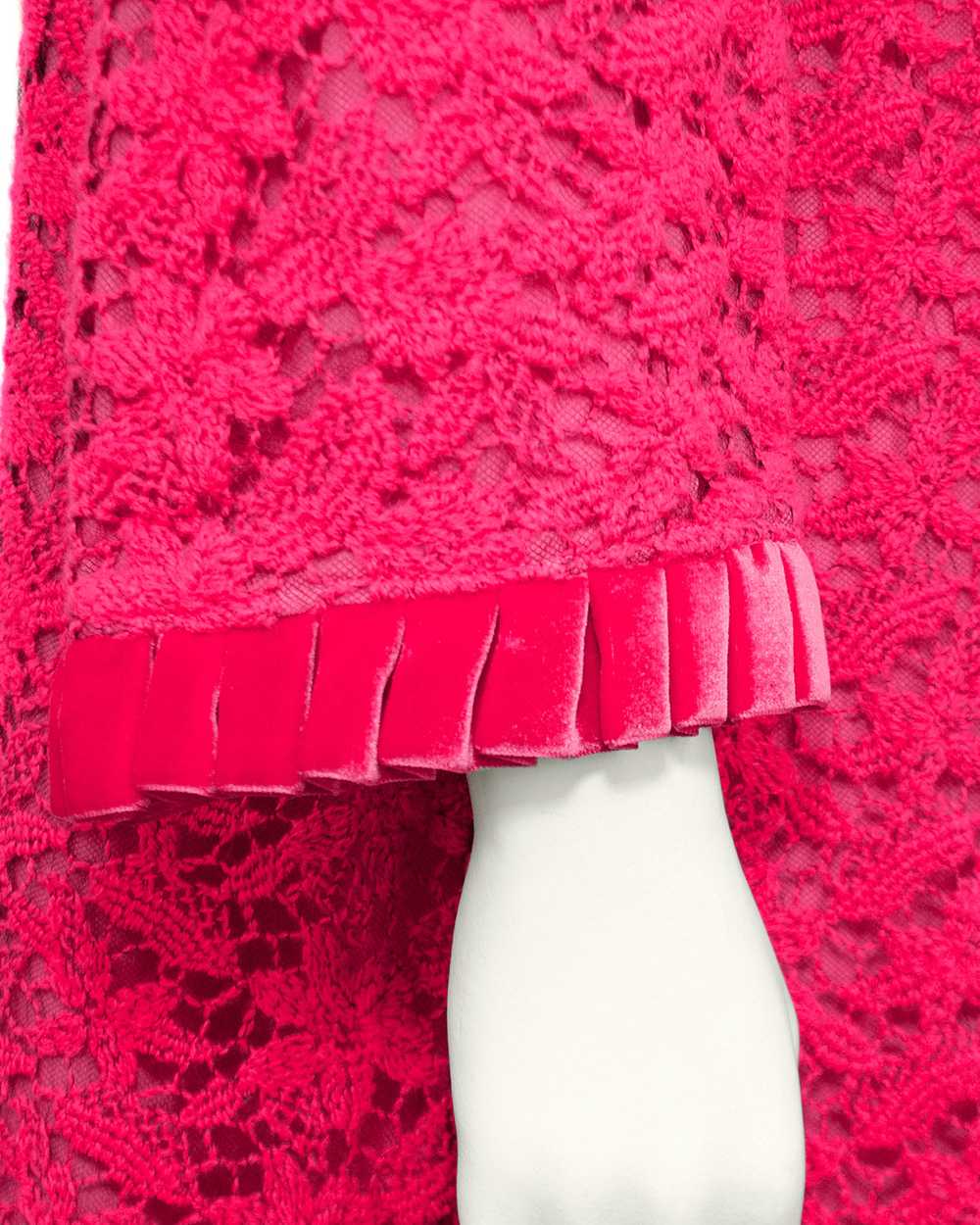 Hot Pink Lace Duster with Velvet Trim - image 4