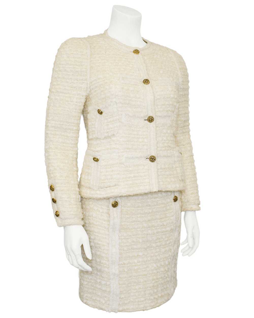 Chanel Couture Cream Haute Couture Boucle and Tweed S… - Gem