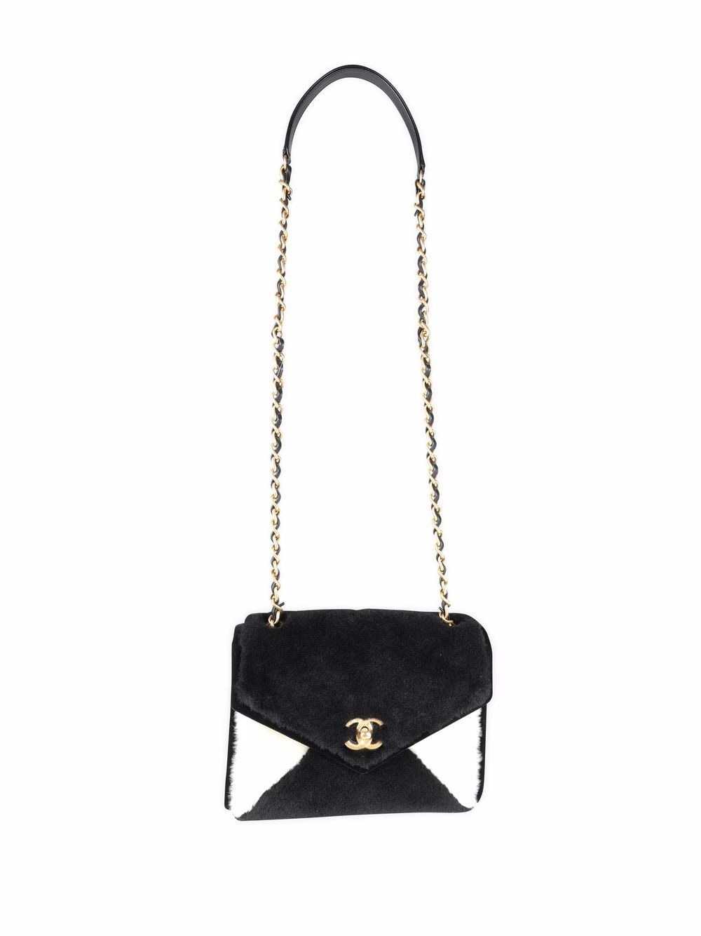 CHANEL Pre-Owned CC Turn-lock shearling shoulder … - image 5