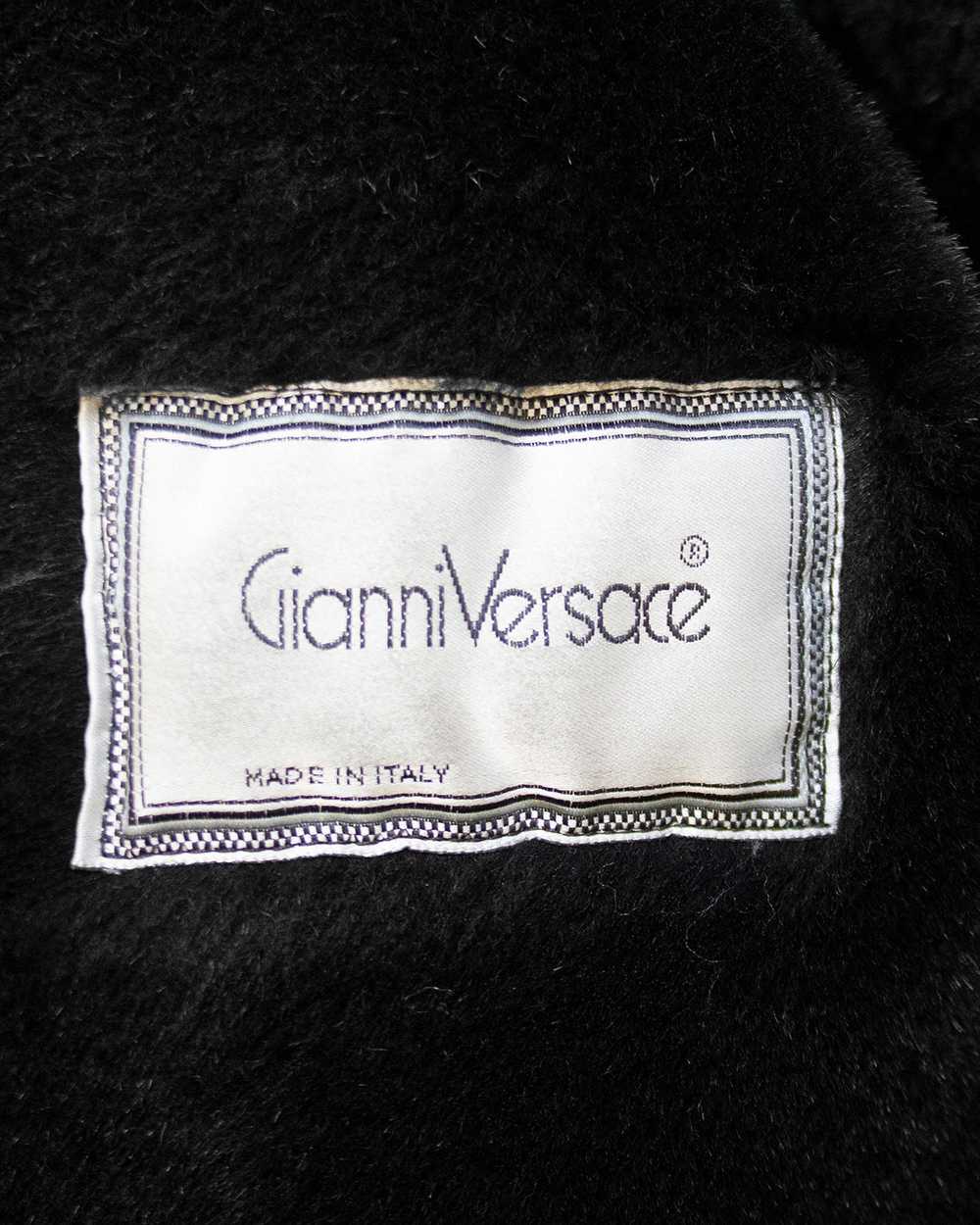 Versace Black and White Shearling Coat - image 6