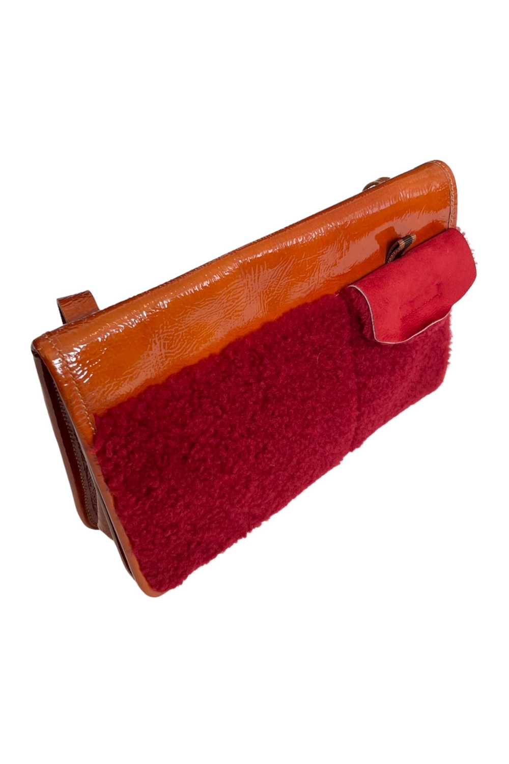 MIU MIU ORANGE PATENT & RED SHEARLING BAG - image 6